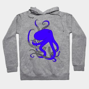 Blue Octopus, hand drawn illustration Hoodie